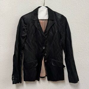 Laundry By Shelli Segal Black Jacket with Beige Striped Lining